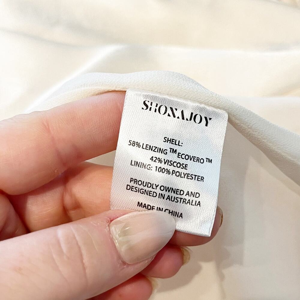 Shona Joy La Lune Ruched Side Slit Maxi Formal Slip l Dress Gown Cream 4 - Picture 3 of 12